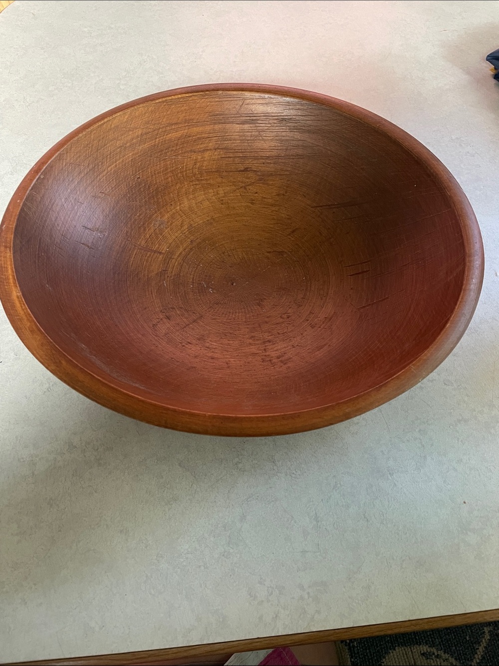 Woodcrafters Vintage Turned Wooden Bowl in Warm Brown